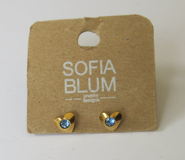 Aretes Acero Piedra Azul 5737c
